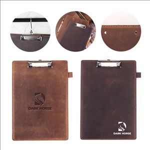Genuine Leather Padfolios Clipboards Menu Board With Pen Loop